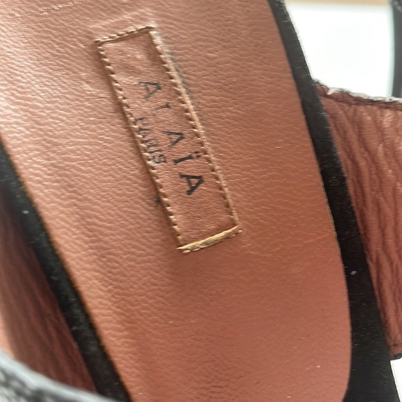 Alaia Black Cut Out Ankle Closure Open Toe Stiletto Heels - Picture 3 of 10